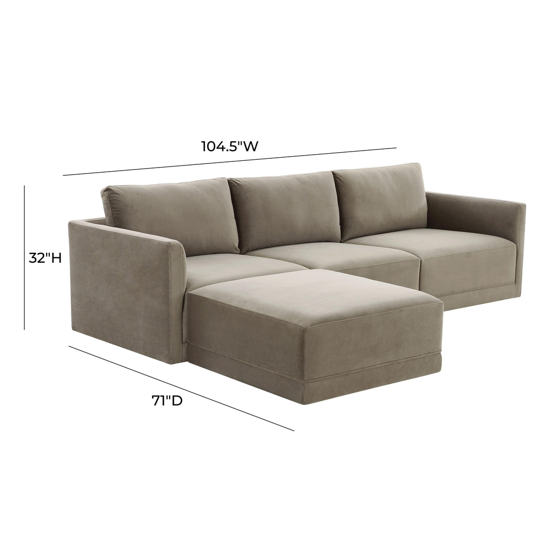 American Home Furniture | TOV Furniture - Willow Taupe Modular Sectional