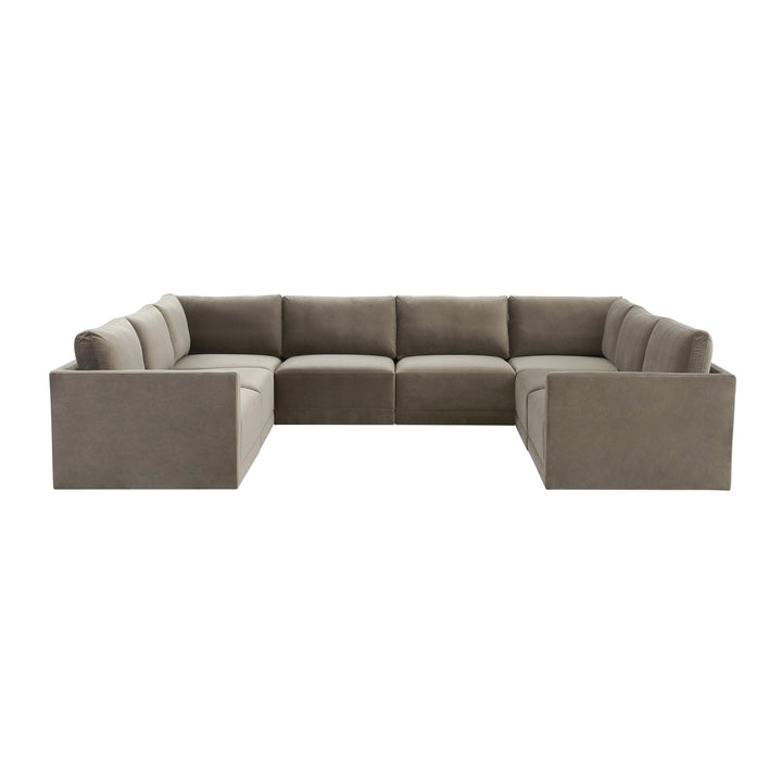 American Home Furniture | TOV Furniture - Willow Taupe Modular Large U Sectional