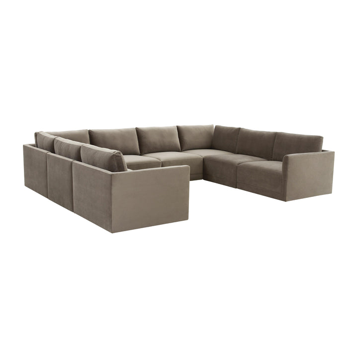 American Home Furniture | TOV Furniture - Willow Taupe Modular Large U Sectional