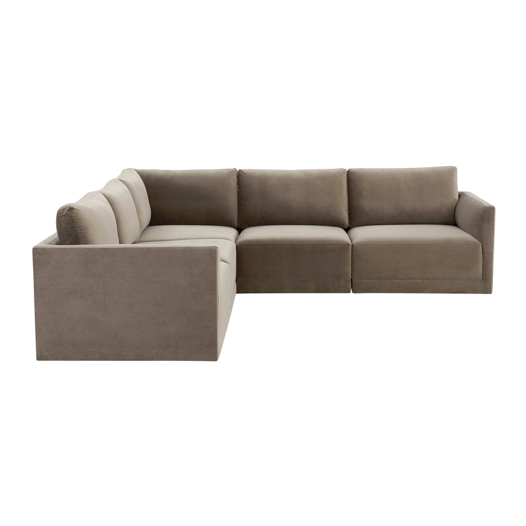 American Home Furniture | TOV Furniture - Willow Taupe Modular L Sectional