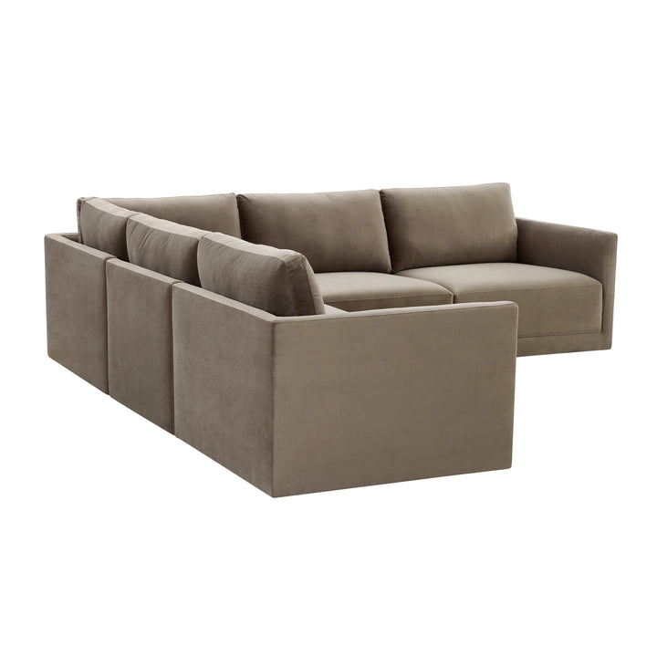 American Home Furniture | TOV Furniture - Willow Taupe Modular L Sectional