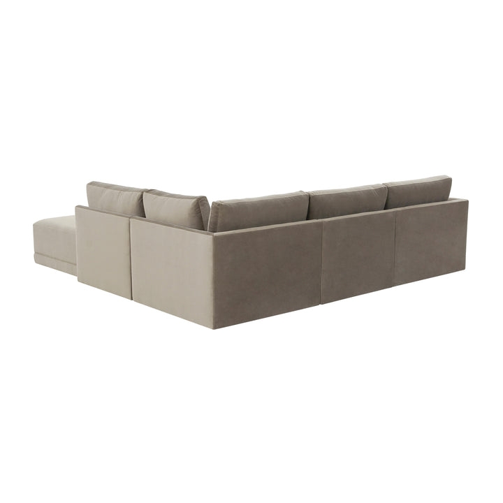 American Home Furniture | TOV Furniture - Willow Taupe Modular RAF Sectional