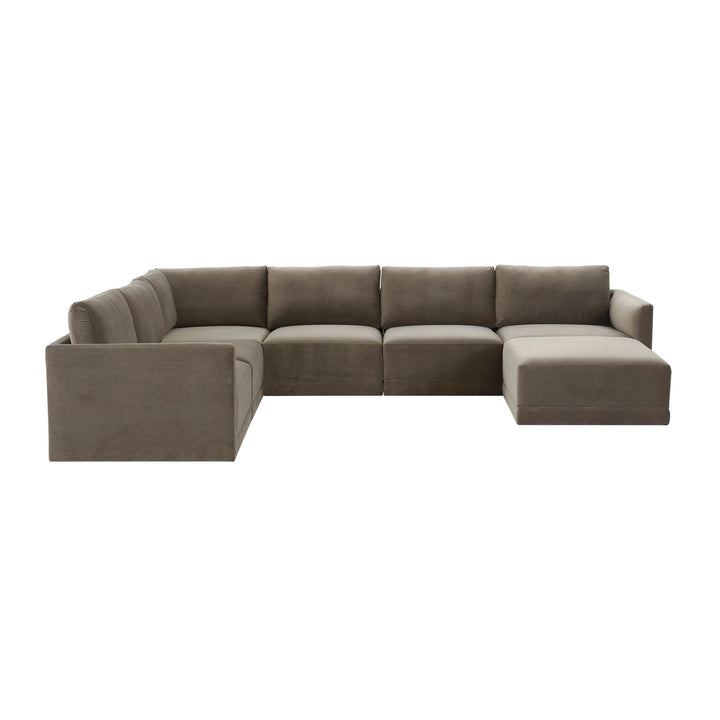 American Home Furniture | TOV Furniture - Willow Taupe Modular Large Chaise Sectional