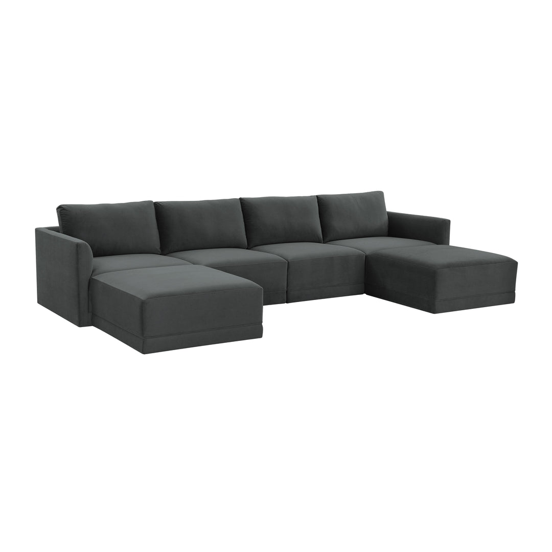American Home Furniture | TOV Furniture - Willow Charcoal Modular U Sectional
