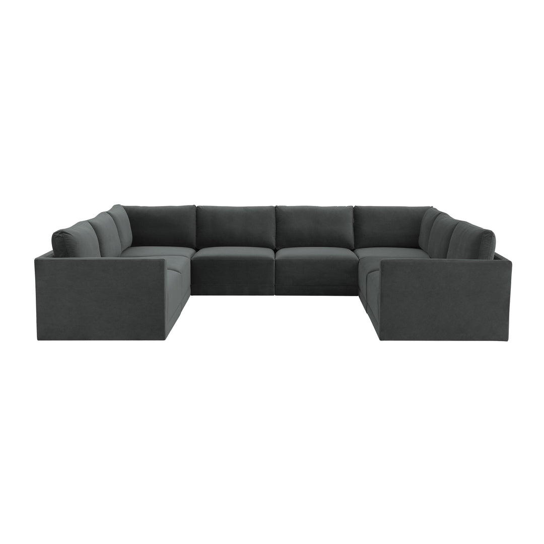 American Home Furniture | TOV Furniture - Willow Charcoal Modular Large U Sectional