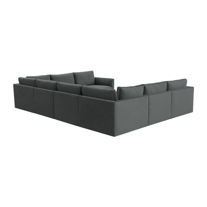 American Home Furniture | TOV Furniture - Willow Charcoal Modular Large U Sectional