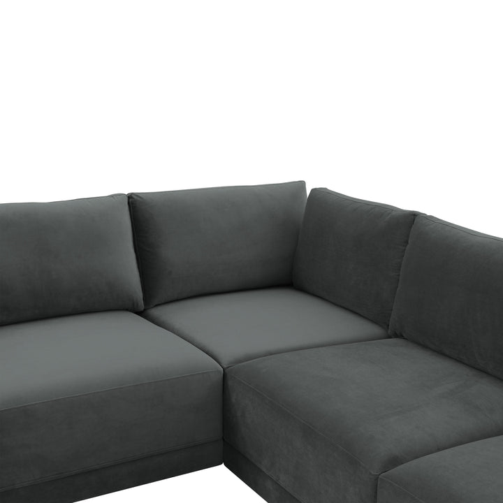 American Home Furniture | TOV Furniture - Willow Charcoal Modular Large U Sectional