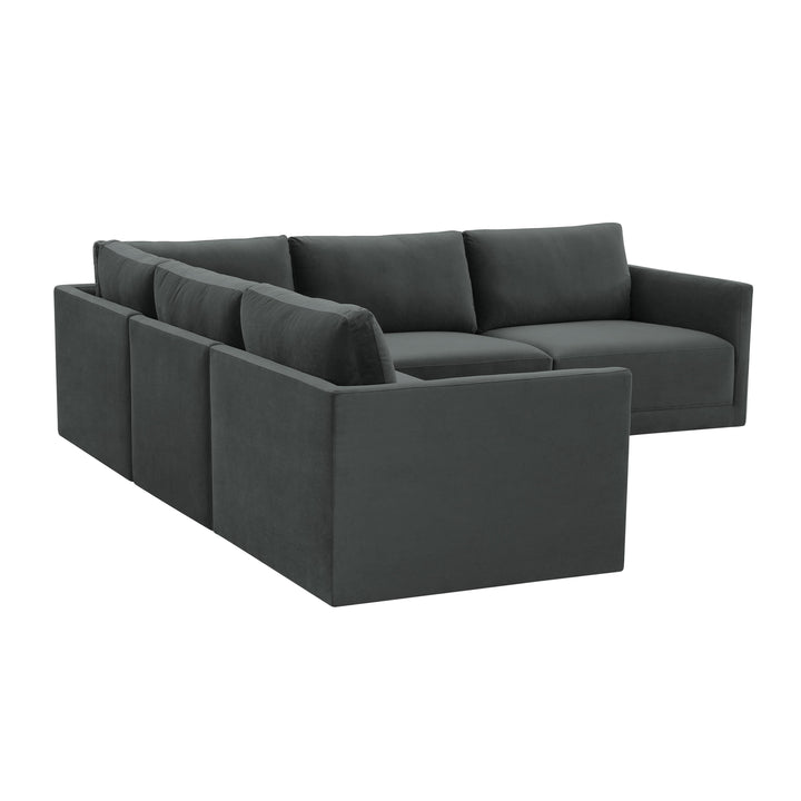 American Home Furniture | TOV Furniture - Willow Charcoal Modular L Sectional