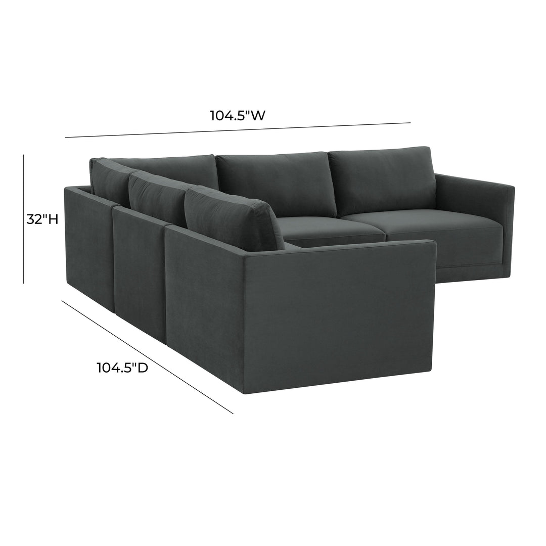 American Home Furniture | TOV Furniture - Willow Charcoal Modular L Sectional