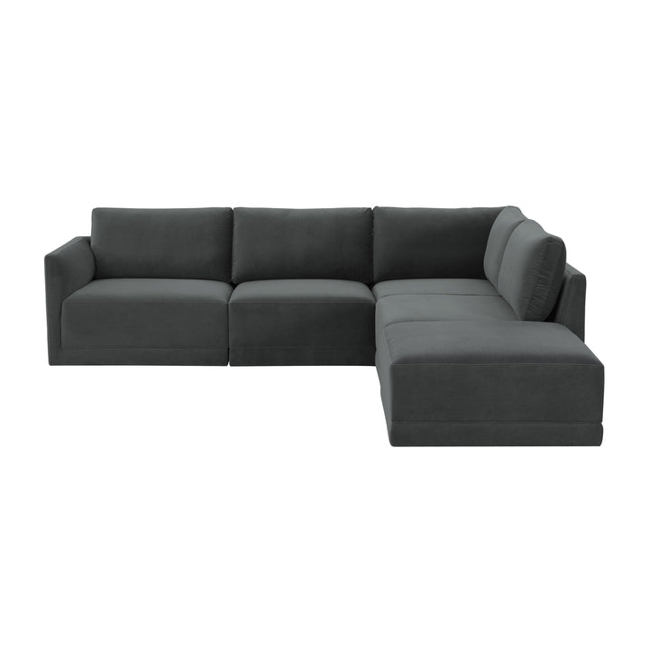 American Home Furniture | TOV Furniture - Willow Charcoal Modular RAF Sectional