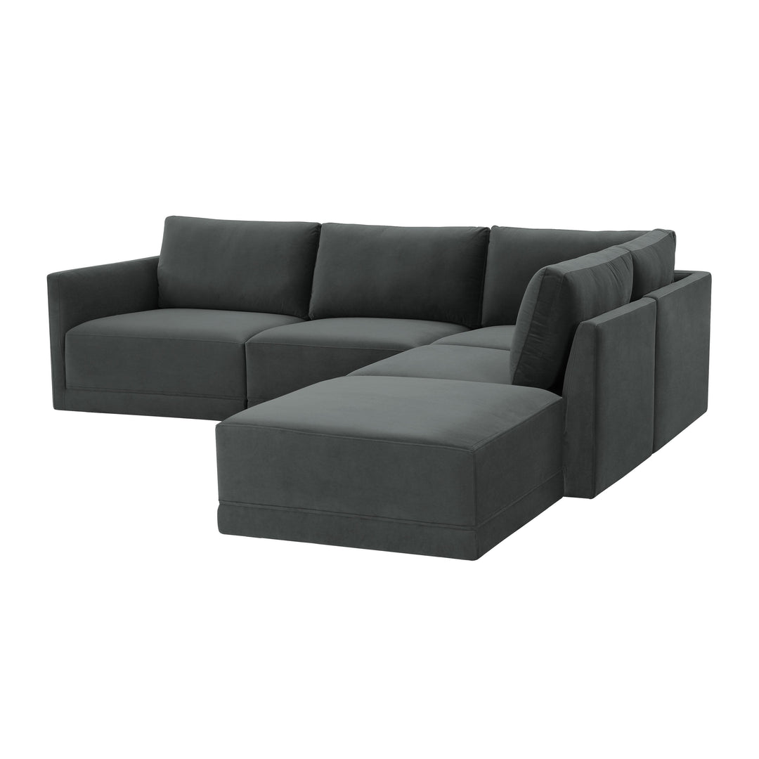 American Home Furniture | TOV Furniture - Willow Charcoal Modular RAF Sectional