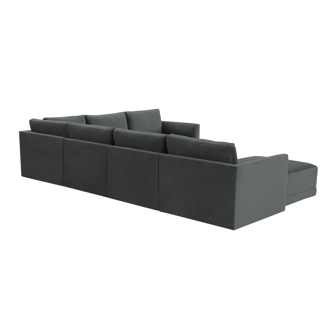 American Home Furniture | TOV Furniture - Willow Charcoal Modular Large Chaise Sectional