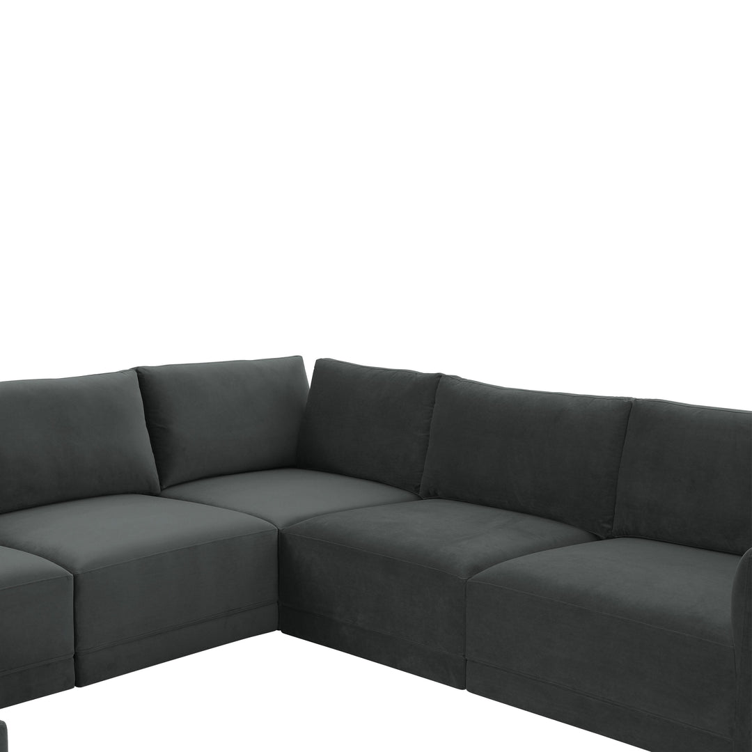 American Home Furniture | TOV Furniture - Willow Charcoal Modular Large Chaise Sectional