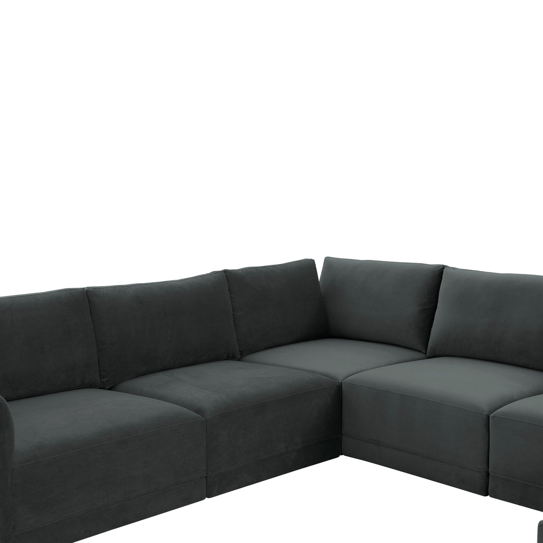 American Home Furniture | TOV Furniture - Willow Charcoal Modular Large Chaise Sectional