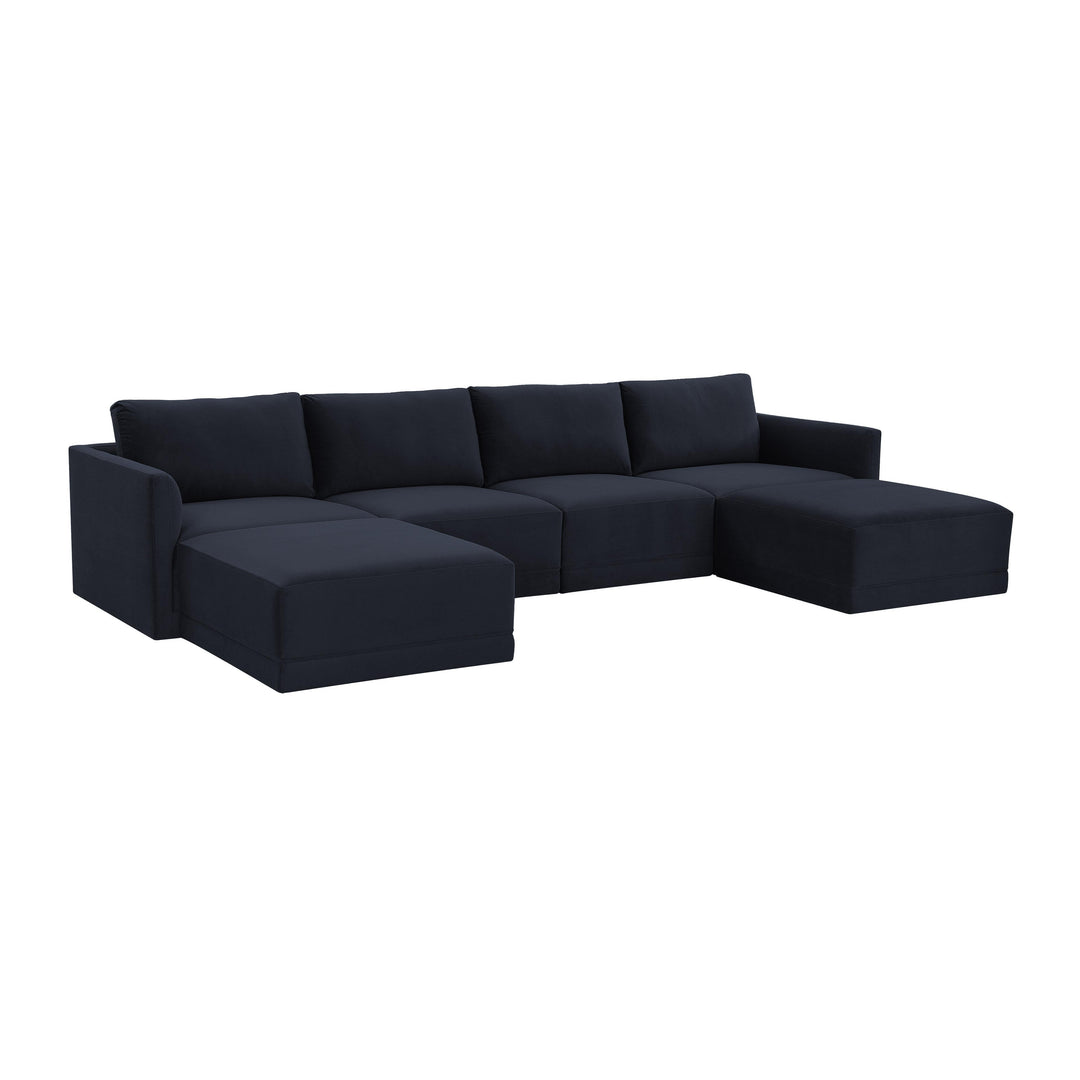 American Home Furniture | TOV Furniture - Willow Navy Modular U Sectional