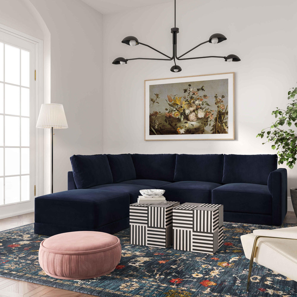 American Home Furniture | TOV Furniture - Willow Navy Modular LAF Sectional