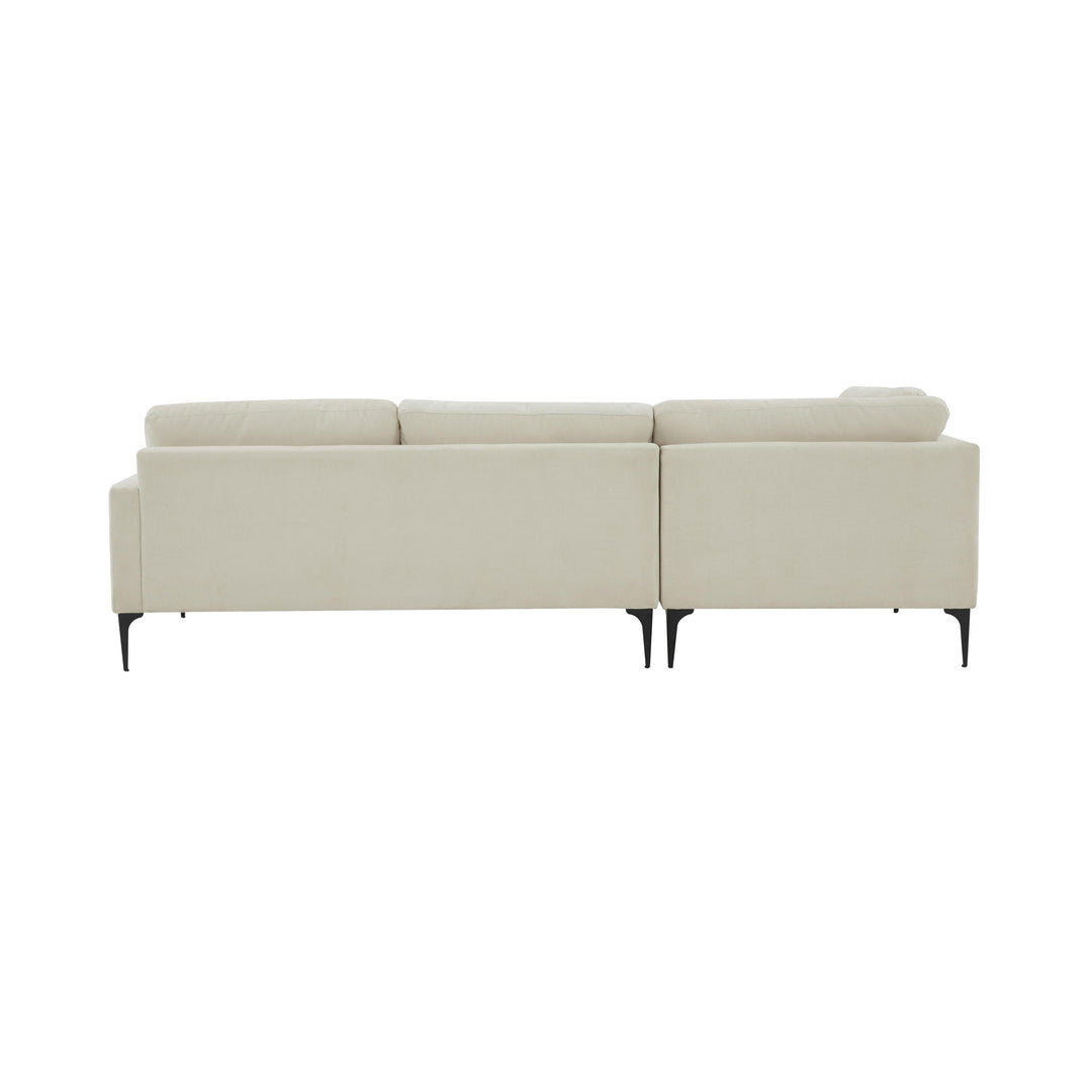 American Home Furniture | TOV Furniture - Serena Cream Velvet LAF Chaise Sectional with Black Legs