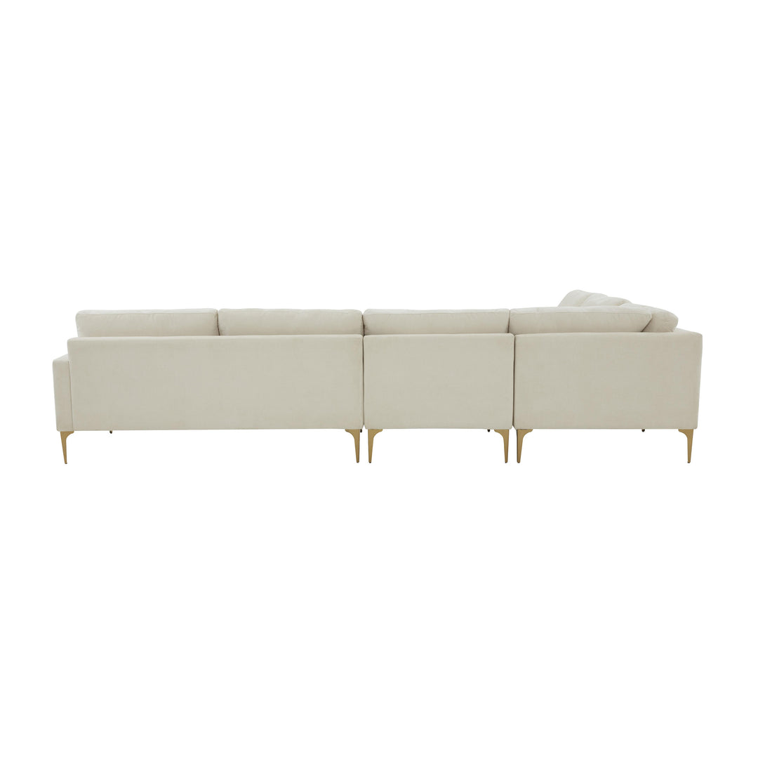 American Home Furniture | TOV Furniture - Serena Cream Velvet Large L-Sectional