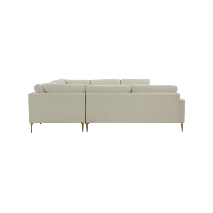 American Home Furniture | TOV Furniture - Serena Cream Velvet U-Sectional