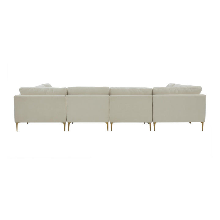 American Home Furniture | TOV Furniture - Serena Cream Velvet U-Sectional