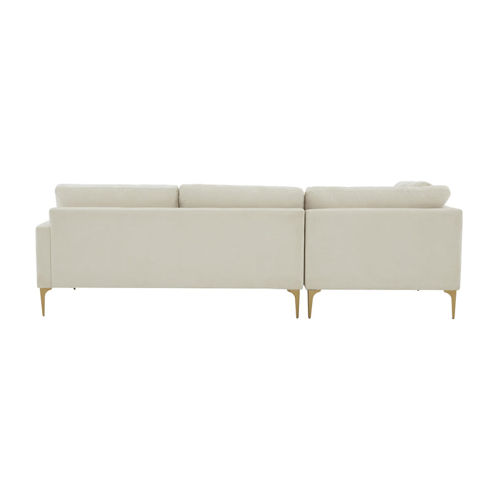 American Home Furniture | TOV Furniture - Serena Cream Velvet LAF Chaise Sectional