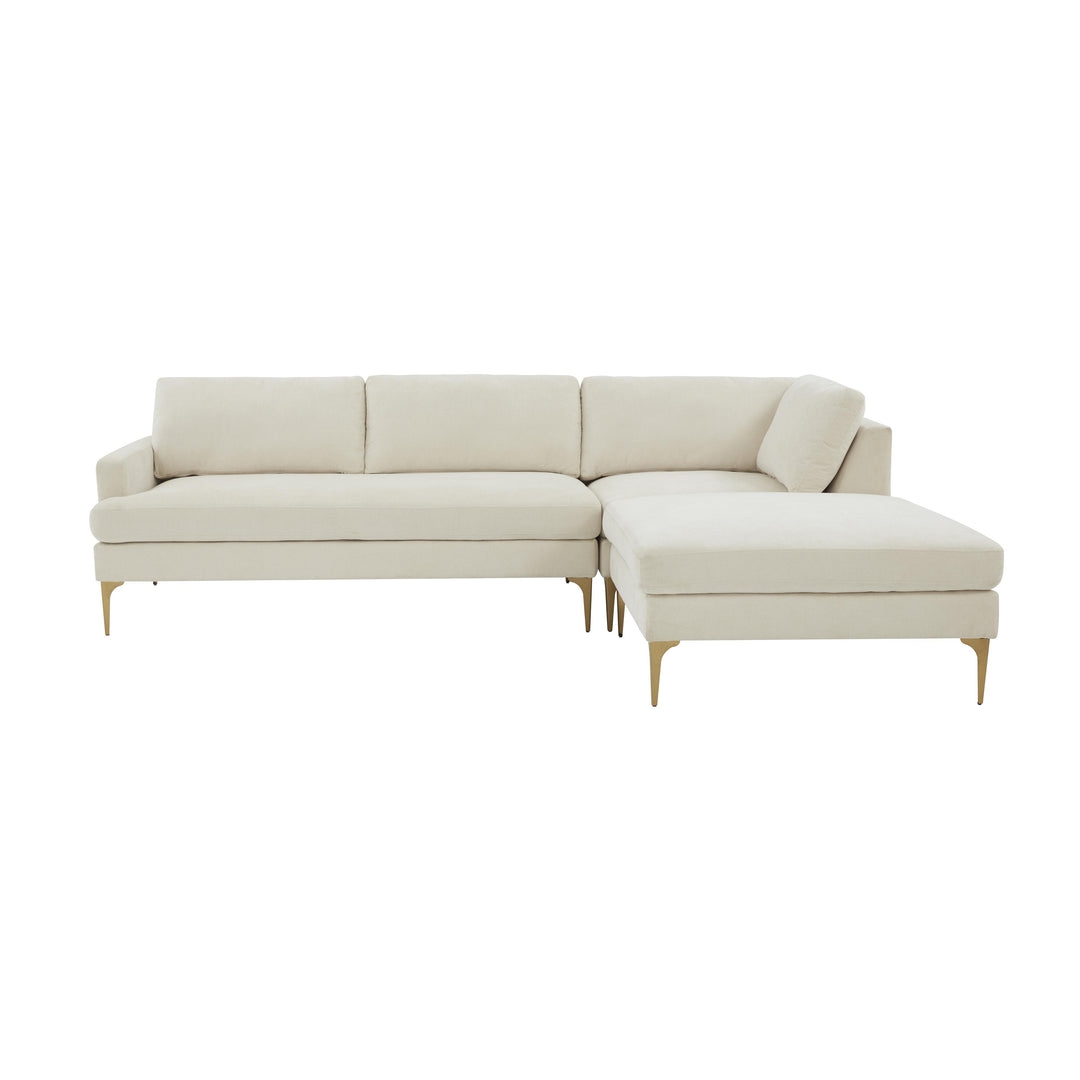 American Home Furniture | TOV Furniture - Serena Cream Velvet RAF Chaise Sectional