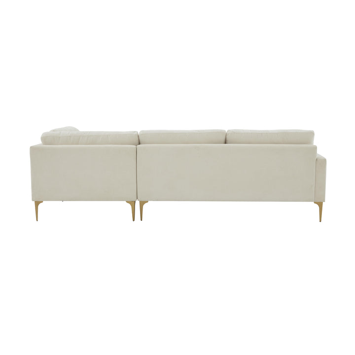 American Home Furniture | TOV Furniture - Serena Cream Velvet RAF Chaise Sectional