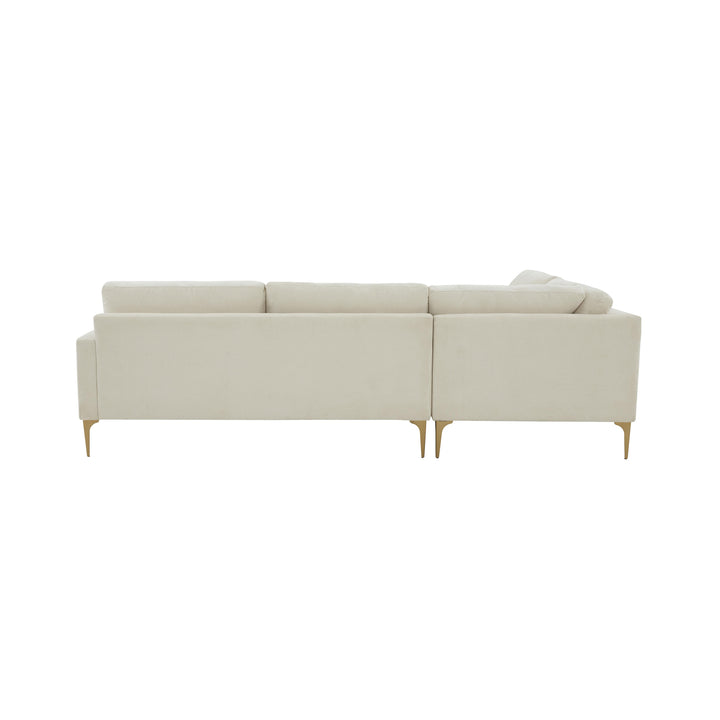 American Home Furniture | TOV Furniture - Serena Cream Velvet Large LAF Chaise Sectional