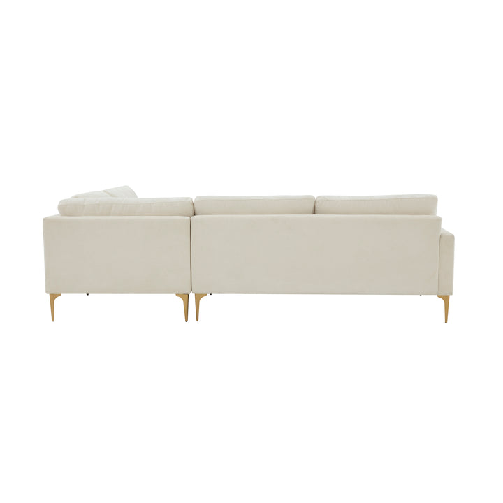 American Home Furniture | TOV Furniture - Serena Cream Velvet Large RAF Chaise Sectional