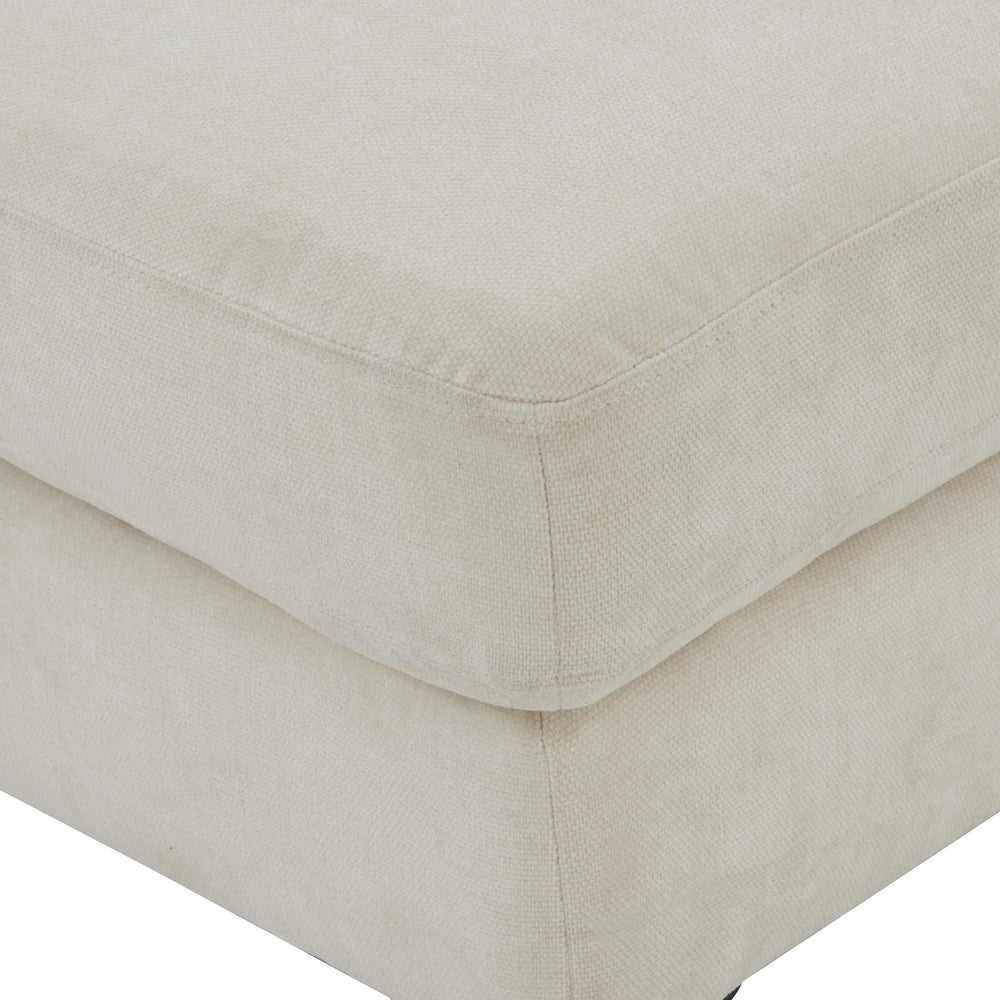 American Home Furniture | TOV Furniture - Serena Cream Velvet Ottoman with Black Legs