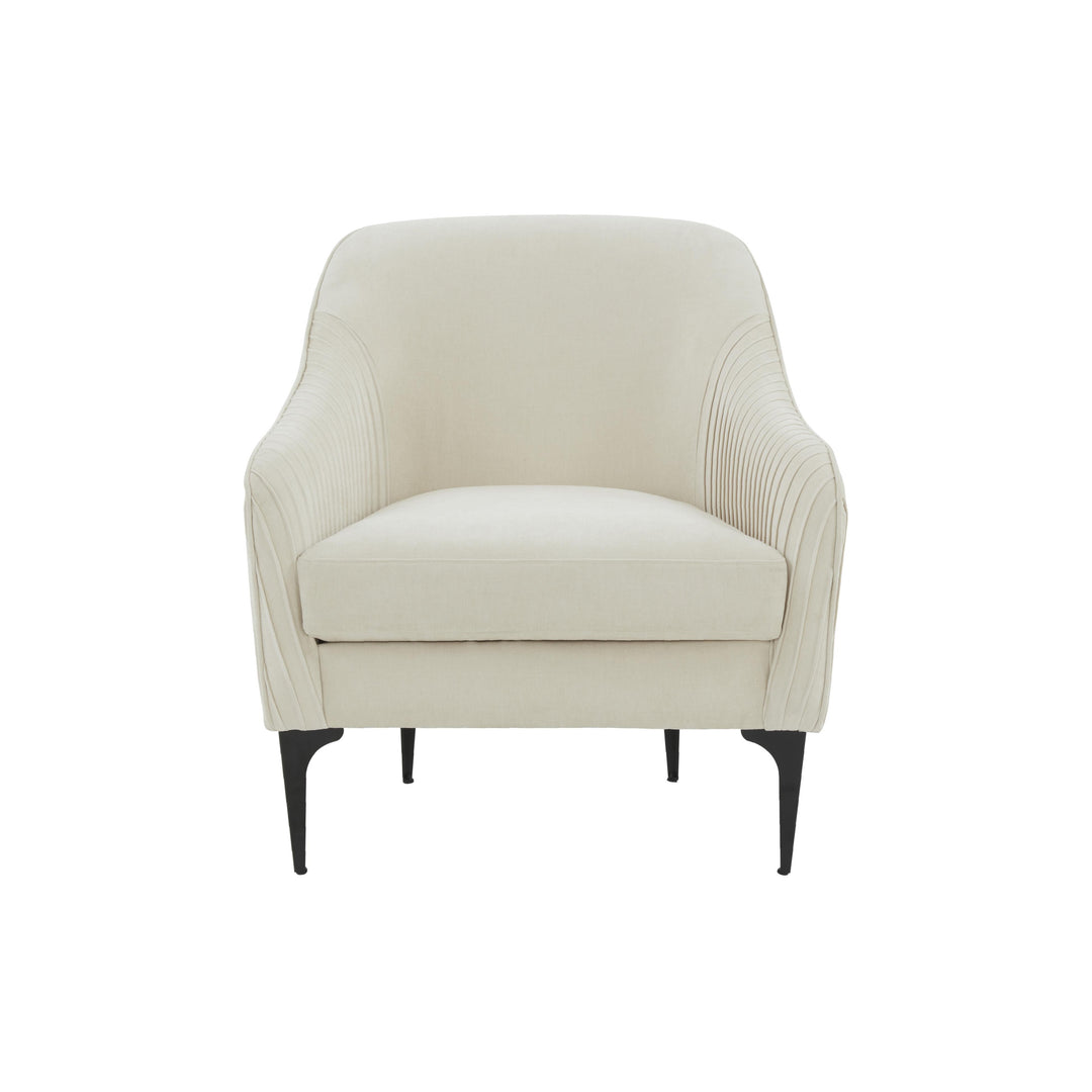 American Home Furniture | TOV Furniture - Serena Cream Velvet Accent Chair with Black Legs