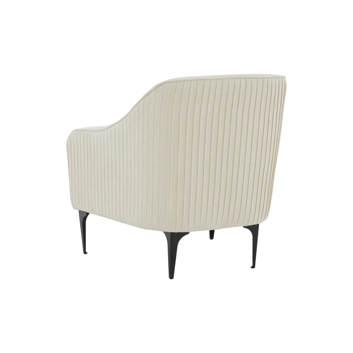 American Home Furniture | TOV Furniture - Serena Cream Velvet Accent Chair with Black Legs