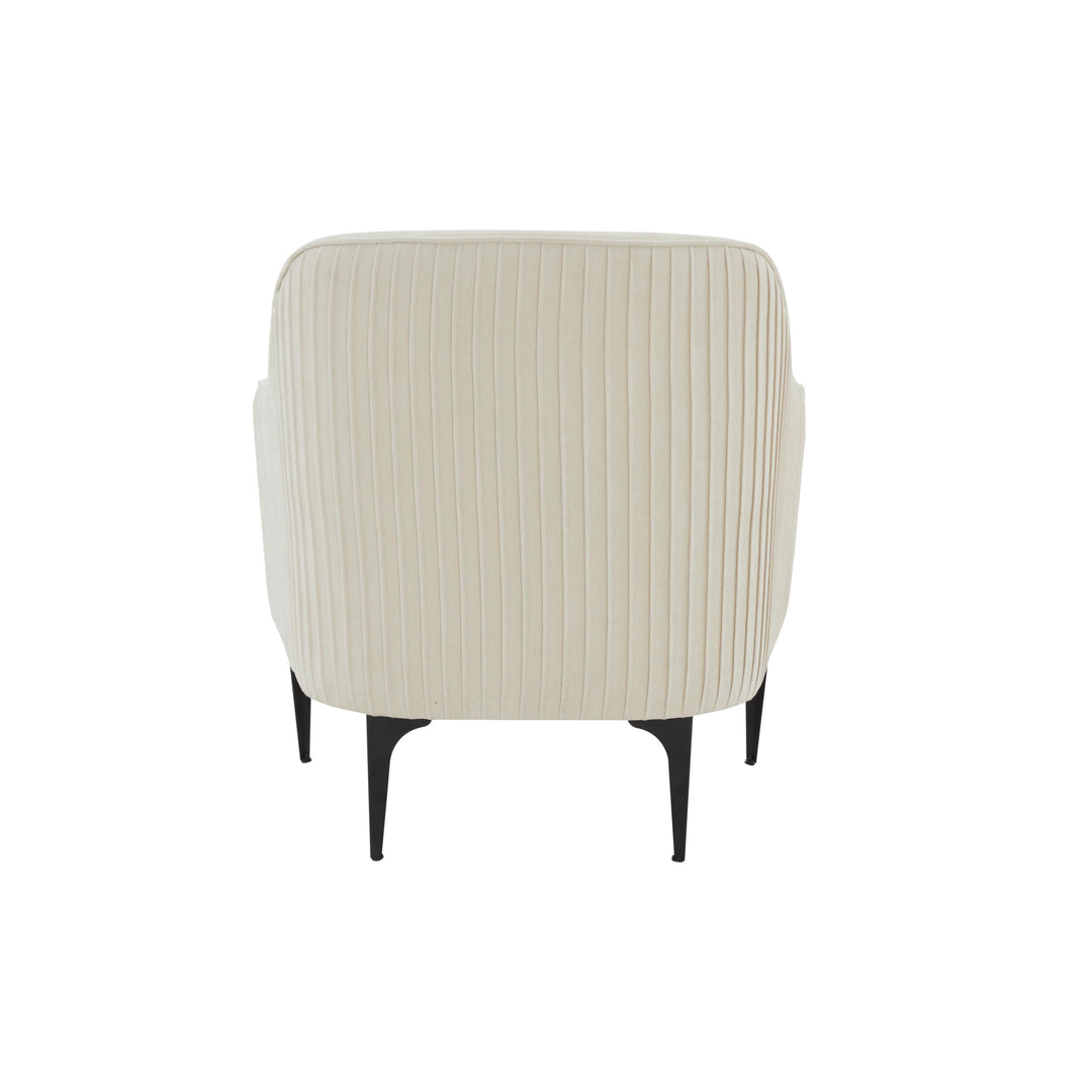 American Home Furniture | TOV Furniture - Serena Cream Velvet Accent Chair with Black Legs