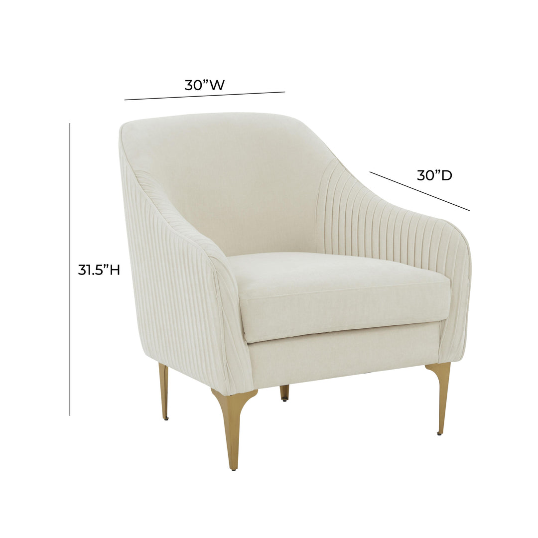 American Home Furniture | TOV Furniture - Serena Cream Velvet Accent Chair