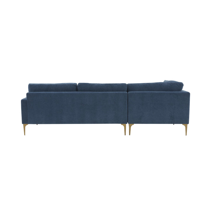 American Home Furniture | TOV Furniture - Serena Blue Velvet LAF Chaise Sectional