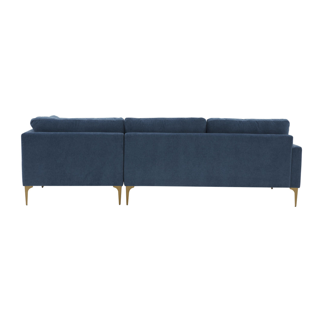 American Home Furniture | TOV Furniture - Serena Blue Velvet RAF Chaise Sectional