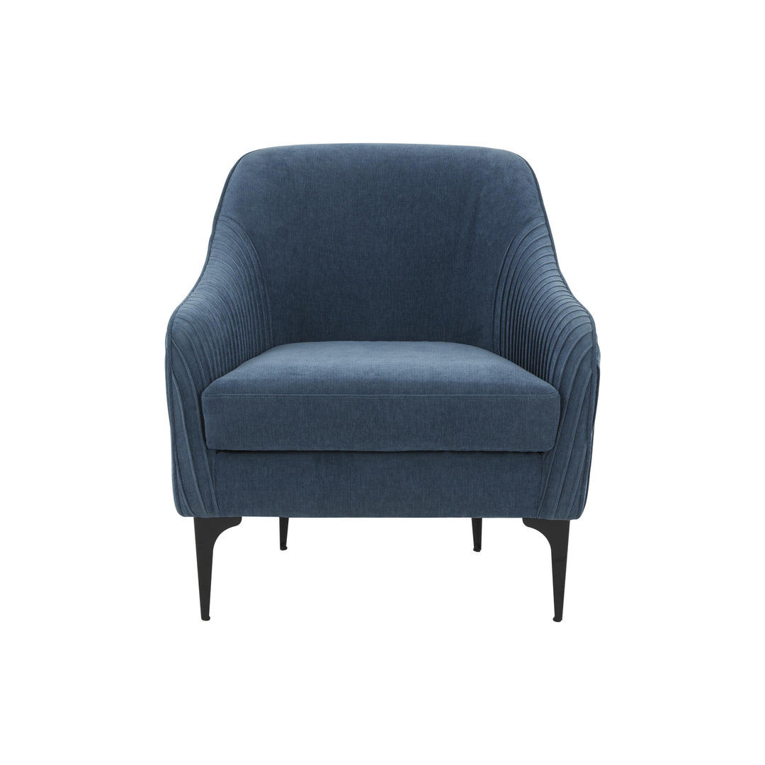 American Home Furniture | TOV Furniture - Serena Blue Velvet Accent Chair with Black Legs