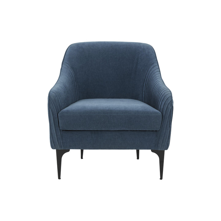 American Home Furniture | TOV Furniture - Serena Blue Velvet Accent Chair with Black Legs