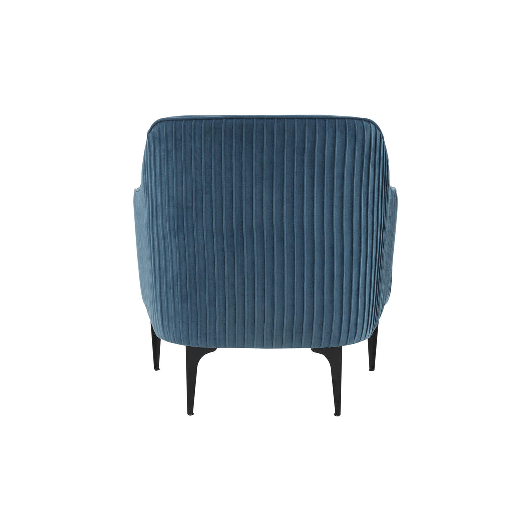 American Home Furniture | TOV Furniture - Serena Blue Velvet Accent Chair with Black Legs