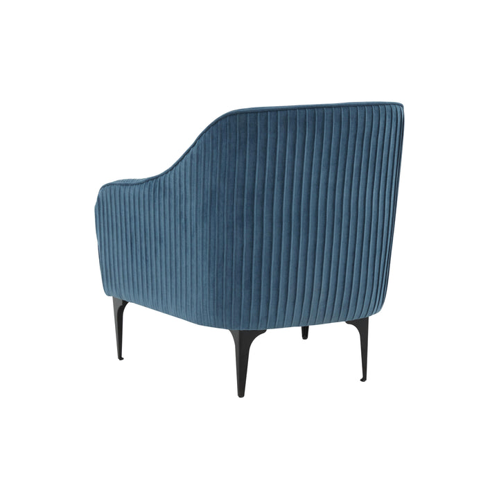 American Home Furniture | TOV Furniture - Serena Blue Velvet Accent Chair with Black Legs