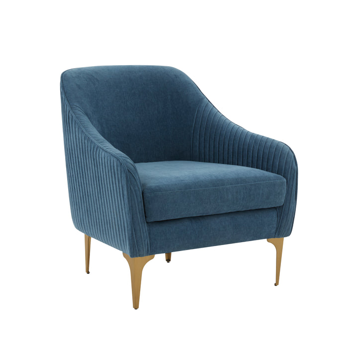 American Home Furniture | TOV Furniture - Serena Blue Velvet Accent Chair