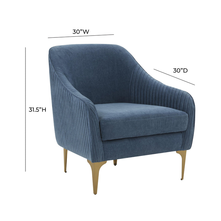 American Home Furniture | TOV Furniture - Serena Blue Velvet Accent Chair