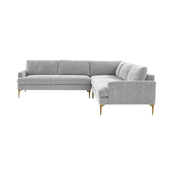 American Home Furniture | TOV Furniture - Serena Gray Velvet L-Sectional