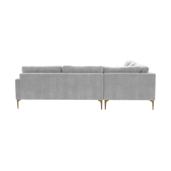 American Home Furniture | TOV Furniture - Serena Gray Velvet L-Sectional