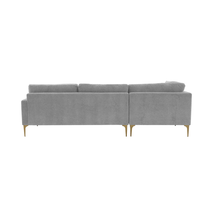 American Home Furniture | TOV Furniture - Serena Gray Velvet LAF Chaise Sectional