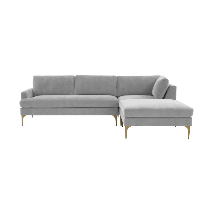 American Home Furniture | TOV Furniture - Serena Gray Velvet RAF Chaise Sectional