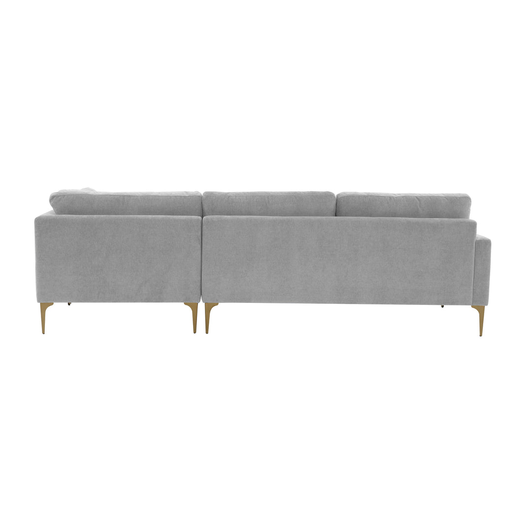 American Home Furniture | TOV Furniture - Serena Gray Velvet RAF Chaise Sectional