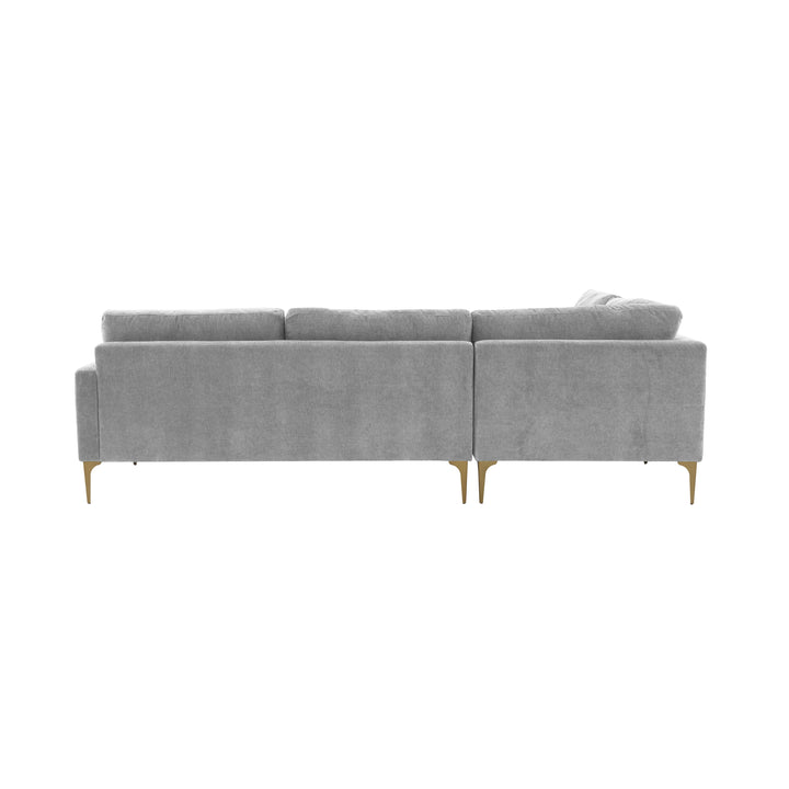 American Home Furniture | TOV Furniture - Serena Gray Velvet Large LAF Chaise Sectional
