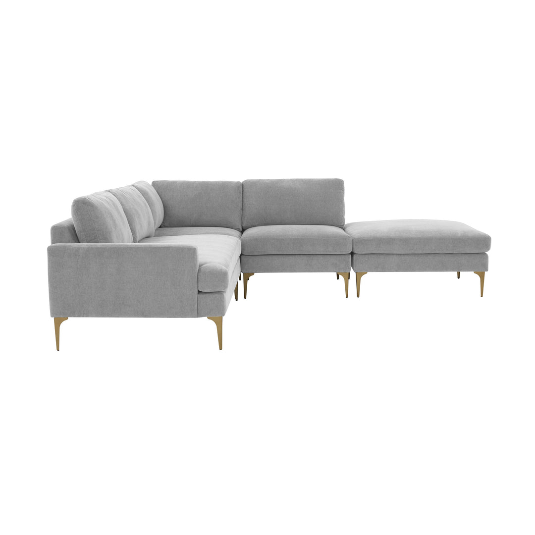 American Home Furniture | TOV Furniture - Serena Gray Velvet Large RAF Chaise Sectional