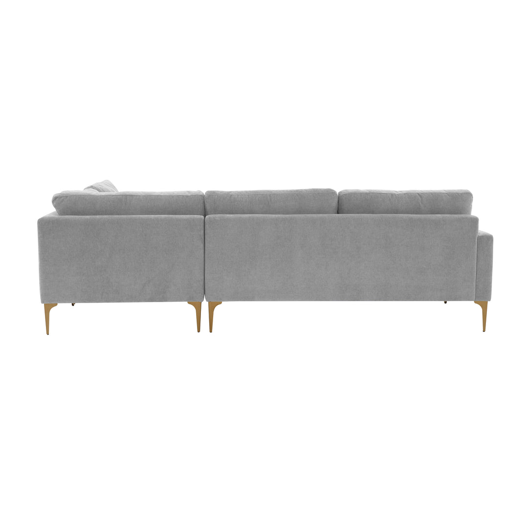 American Home Furniture | TOV Furniture - Serena Gray Velvet Large RAF Chaise Sectional